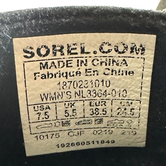 Sorel Joan of Arctic Wedge II Chelsea Ankle Boots – Black Leather – Women’s 7.5 - Picture 8 of 8